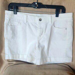 WHBM White Stretch Denim Shorts